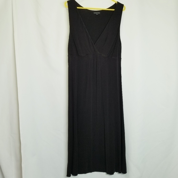 EILEEN FISHER Black Faux Wrap Tank Midi Dress Size Medium - Picture 1 of 13